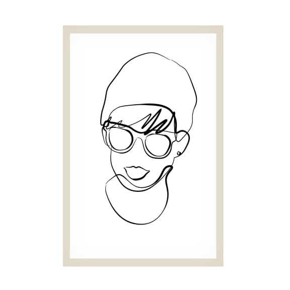 Trademark Fine Art NKTN Modern woman line portrait Canvas Wall Art