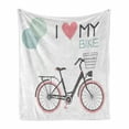 thumbnail image 1 of Saying Soft Flannel Fleece Throw Blanket, I Love My Bike Chalk Pencil Look Grungy Plain Background Nursery Themed Pattern, Cozy Plush for Indoor and Outdoor Use, 70" x 90", Multicolor, by Ambesonne, 1 of 5