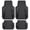 Black, variant on Motor Trend ChromeTech Car Floor Mats Full Set - Durable Rubber Floor Mats for Cars with Two Tone Accent, All Weather Interior Protection for Front and Rear with Non-Slip Backing, Black & Pink