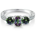 thumbnail image 3 of Gem Stone King 2.22 Ct Oval Green Mystic Topaz 925 Sterling Silver Ring (Size 7), 3 of 6