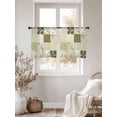 thumbnail image 3 of Spring Floral Sheer Curtains 54 Inch Length 2 Panels Set, Yellow Flowers Botanical Patchwork Grid Bohemia Voile Window Treatment Rod Pocket Short Kitchen Curtains Drapes for Bedroom 52"x54"x2, 3 of 7