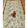 thumbnail image 2 of Sage Green Yellow Botanical Stair Treads for Wooden Steps Indoor Runner Rug Carpet, Spring Summer Vintage 15 Pieces Peel and Stick Staircase Step Treads Covers Washable Throw Door Mats, 30"x8", 2 of 5
