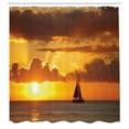 thumbnail image 3 of Ambesonne Ocean Shower Curtain, Ocean Boat Freedom Theme, 69"Wx84"L, Marigold Dark Orange, 3 of 5