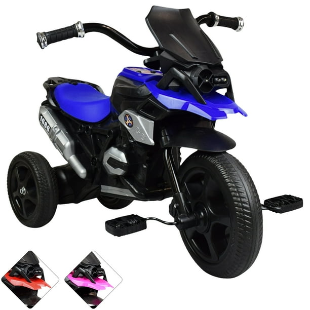Triciclo para Niños JOYKOO Diseño de Moto Luz y Sonido Azul