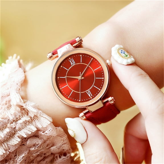 HMPEAIIY Ladies Casual Alloy Leather Belt Watch Analog Quartz Wristwatches Wrist Watch for Elderly for Women Leather 22mm Watch Band Leather Band Watch Men Wrist Wind up Wrist Replacement Watch Bands