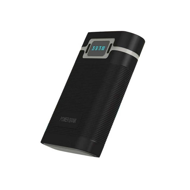 Portable 4 Slot LCD Display DIY Power Bank Case Box 18650 Battery Charger Holder-Black
