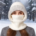 thumbnail image 2 of XIAOCHA Women’S Soft Lined Beanie，Full‑Coverage Knit Hats，Fall‑Winter Outdoor Headwear,White, 2 of 4