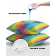 thumbnail image 4 of Outdoor Pillow Covers Throws Colorful Gradient Love Heart,Waterproof Pillow Cases Pack of 2 Watercolor Rainbow Stripes,Durable Cushion Cover Pillowcase for Patio Balcony Couch Garden, 4 of 7