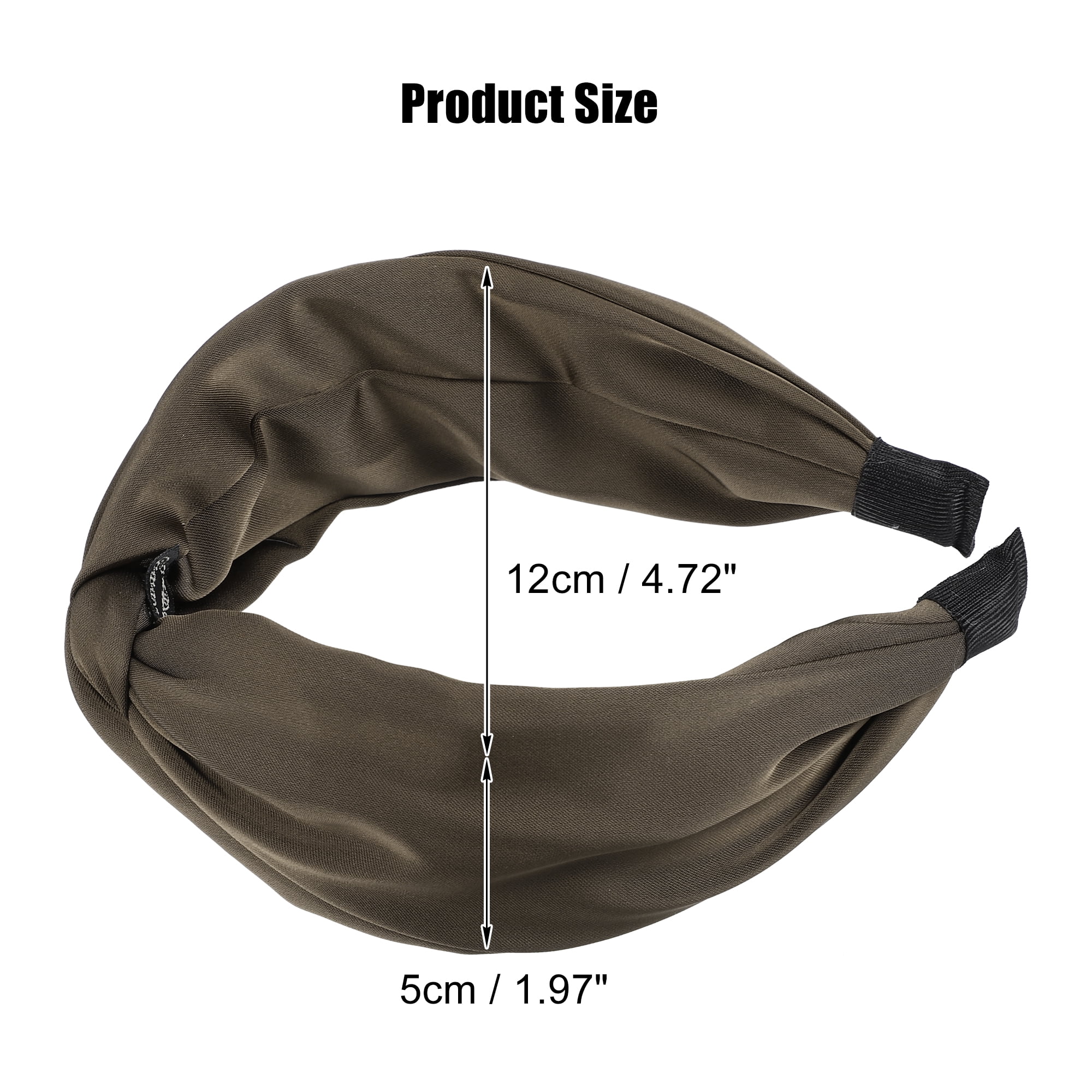 Unique Bargains Satin Twist Headband Hairband for Women 1.2 Inch Wide Light Brown