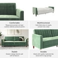 DHP Pin Tufted Transitional Futon, Light Green Velvet
