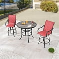 thumbnail image 2 of Patio Festival 3-Piece Outdoor Fabric Bistro Dining Set in Red, 2 of 8