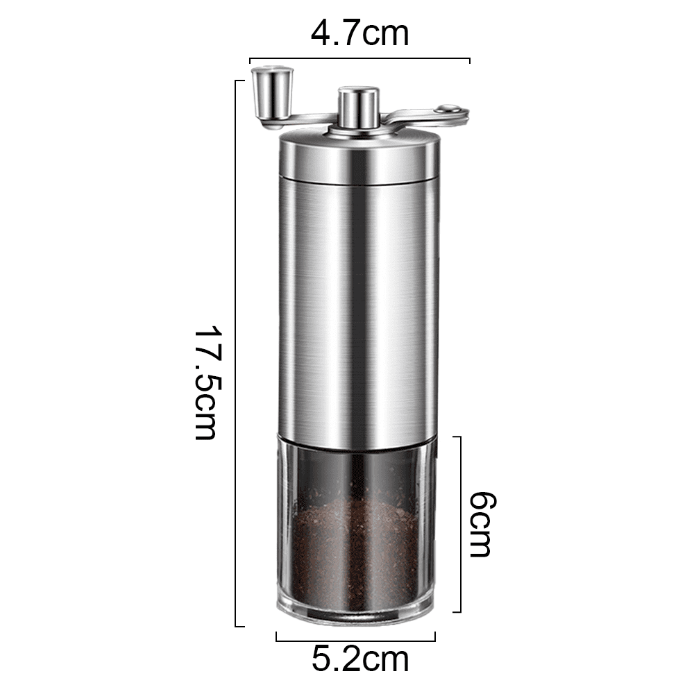 Manual Coffee Grinder - Hand Coffee Mill with Ceramic Burrs 6 External  Adjustable Settings - Portable Hand Crank (Straight)