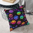 thumbnail image 6 of Square Decorative Throw Pillow Covers with Core, Gradient Pumpkin Print Throw Pillows for Couch Sofa Bed Home Decor, 16"x16", 6 of 9