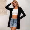 thumbnail image 5 of Brglopf Womens Casual Lace Crochet Cardigan Loose Soft Drape Open Front Cardigans Long Sleeve Beach Coverups Top(Black,XXL), 5 of 9