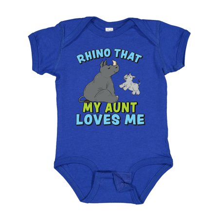 

Inktastic Rhino That My Aunt Loves Me with Cute Rhinos Gift Baby Boy or Baby Girl Bodysuit