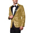 thumbnail image 4 of INSPIRE CHIC Men's Sequin Suit Jacket Sparkly Party Show Glitter Sports Coat, 4 of 6