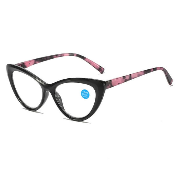 Women Retro Cat Eye Reading Glasses Ladies Anti Blue Light Spring Hinge Black Pink Readers