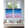 thumbnail image 4 of Blue Purple Striped Tier Curtains 24 Inch Length,Sheer Curtains for Bedroom Living Room Window Vintage Stripes Farmhouse Line Rod Pocket Drapes Kitchen Curtains Small Half Window 27.5"x24" 2 Panels, 4 of 7
