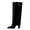 Black, variant on Knee High Boots Women Fold Over Chunky Heel Pointed Toe Fashion Slouchy Tall Shark Boot Size 5.5-9.5