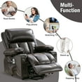 thumbnail image 5 of Power Lift Recliner Chair for Elderly, Electric Chair with Vibrating Massage and Heating, Faux Leather Lay Flat Lift Chair with 2 Cup Holders, USB Charging Port, for Living Room, Brown, 5 of 6