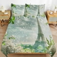 thumbnail image 6 of Blossoming Paris Eiffel Tower 3 Pieces Duvet Cover with Zipper Closure,Premium Polyester Lightweight Bedding Set, 6 of 6