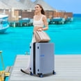 thumbnail image 7 of Contrast Color 3 Piece Luggage Sets,Hardside Spinner Suitcase with TSA Lock,Suitcases with Wheels 20" 24' 28" Available,Blue-gray, 7 of 7