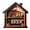 A001- A, variant on Halloween Decor, Vintage Halloween Decor, Spooky Home Decor, Shelf Decorations, 1Pc Haunted House Shaped Wooden Tabletop Decor 5.12X5.91 In, Features Ghost, Jack-O-Lantern and Bat