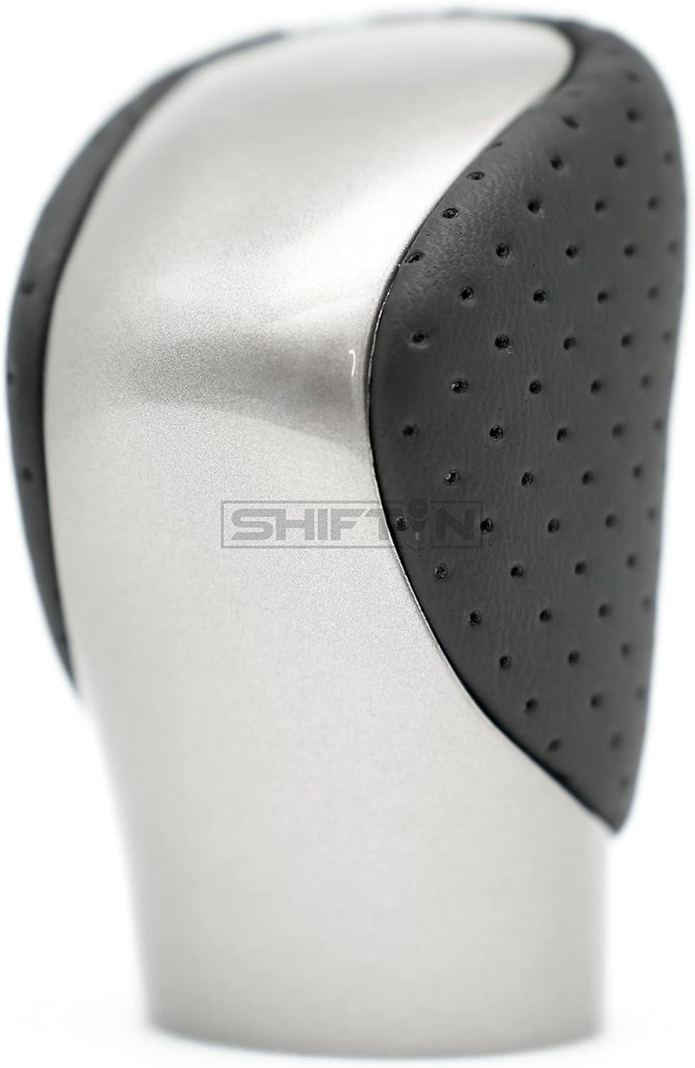 SHIFTIN Gear Shift Knob Shifter for Lexus ES GS GX IS NX RC RX 200t 300 350 3450h 450hL 350L (Black Leather / Gray Silver)