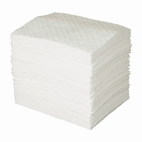 Condor Sorbent Pad, 26 gal, 15 in x 19 in, Universal, White, 100 PK 436M85