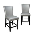 thumbnail image 1 of Steve Silver Camila Argent - Chaise de Comptoir en Faux Cuir Gris, 1 of 4