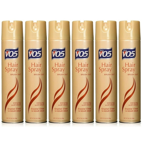 Pack of (6) VO5 Brush Out Crystal Clear 14 Hour Hair Spray Aerosol Hard To Hold 8.5oz