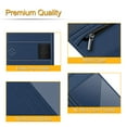thumbnail image 5 of Fintie Server Book Organizer with Zipper Pocket Unisex PU Leather Bifold Wallets, Navy, 5 of 7
