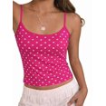thumbnail image 2 of Women'S Polka Dot Print Sleeveless Form Fitting Casual Tank Top Rose Red Polka Dot L, 2 of 9
