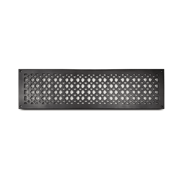 Air Return Grill 6″ x 26″ with 8″x 26-1/2″ Faceplate – Decorative Tudor Mushroom Design HVAC Vent Cover, Cast Aluminum, Powder-Coated Repaintable Wall Ceiling Floor Cold Air Return (VR100)