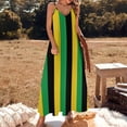thumbnail image 3 of Black Yellow Green Stripes Sleeveless Dress Dresses Women Summer Women's Summer Clothing, 3 of 9