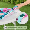 thumbnail image 5 of Pioneer Flower Floral Print Pattern Round Fitted Tablecloth with Elastic Edge,Dining Table Cover Waterproof,Outdoor Round Tablecloth for Camping,Dining,Indoor and Outdoor, 5 of 7