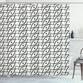thumbnail image 1 of Ambesonne Geometric Shower Curtain, Trippy Leaf Spots, 69"Wx70"L, Black White, 1 of 3