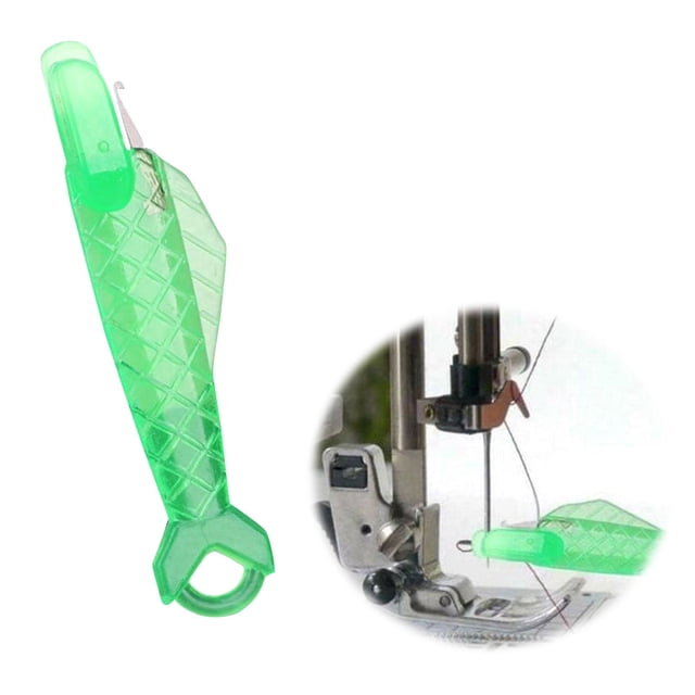 Needle and Thread Kit Fish Mouth Sewing Machine Needle Threader 2024 Upgrade for Quick Easy Self-Threading with Automatic Loop Tool