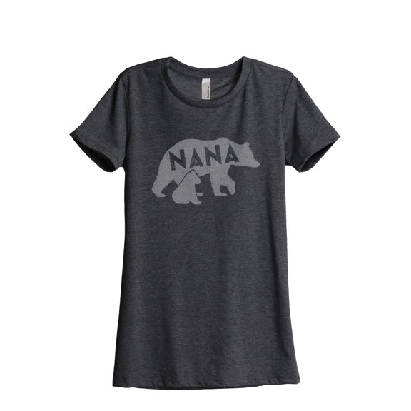 Thread Tank Nana Bear Women's Fashion Relaxed Crewneck T-Shirt Tee Charcoal Small