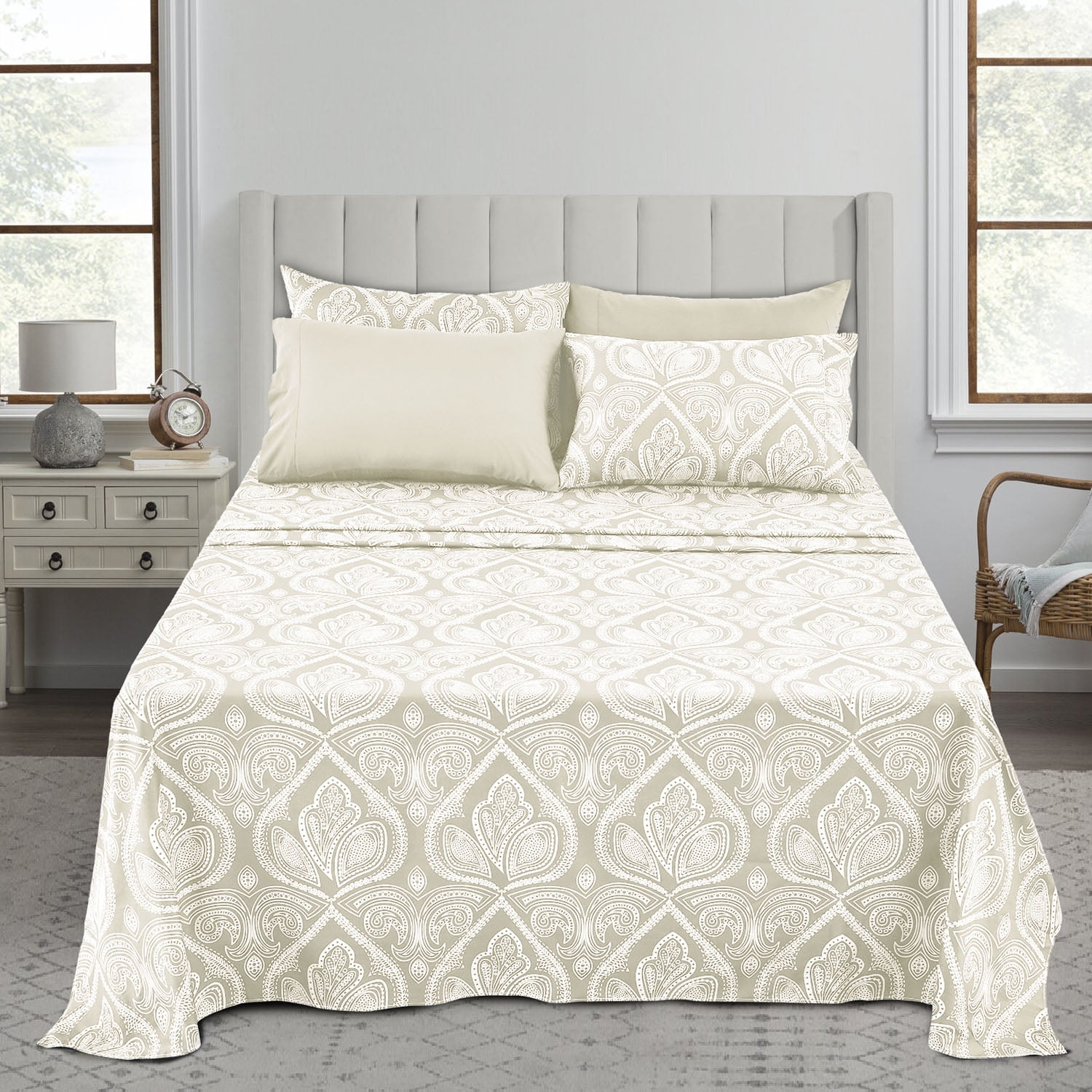 Details about   Soft Breathable 4 Pcs Bedroom Sheet Set 1000 Tc Chocolate Stripe Color 