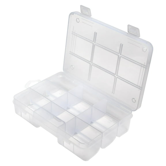 The Beadsmith Plastic Storage Box – Organizer with 9 Compartments, 7.3” L x 5.25” W x 1.75” H