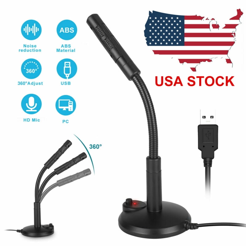 Plug &Play Desktop Condenser Microphones Ideal for YouTube,Skype,Gaming,Podcast 1.5m /5ft ps4 Mute Button with LED indicator USB Computer Microphone Compatible with Windows/Mac 