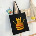 thumbnail image 6 of GOSMITH Burger Lifting Fries Funny Food Snatch Squat Barbell Weight Tote Bag 14.1x15.7in, 6 of 6