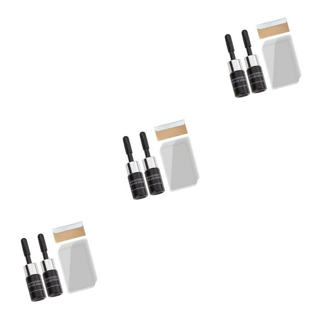 kurtrusly 1/2 Set DIY Car Glass Repair Liquid Screen Windshield Cracked Automotive Repairing Window Chip Fluid Tools Kit Renovate 2 Pieces black+tool 3Set