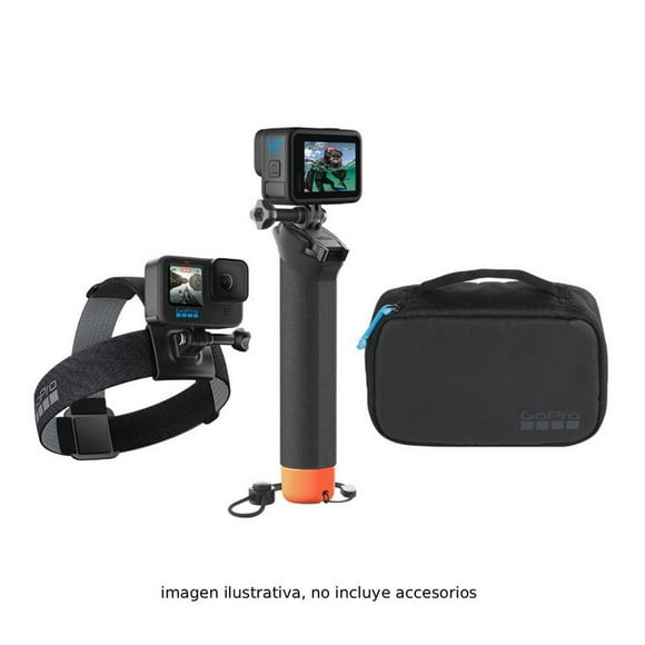 Kit de aventura GoPro con The Handler, correa para la cabeza 2.0 y estuche compacto con 3 piezas Negro