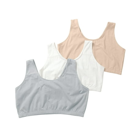 

Matchstick Women Cotton Sports Bras Plus Size Wireless Bralette Top 3-Pack