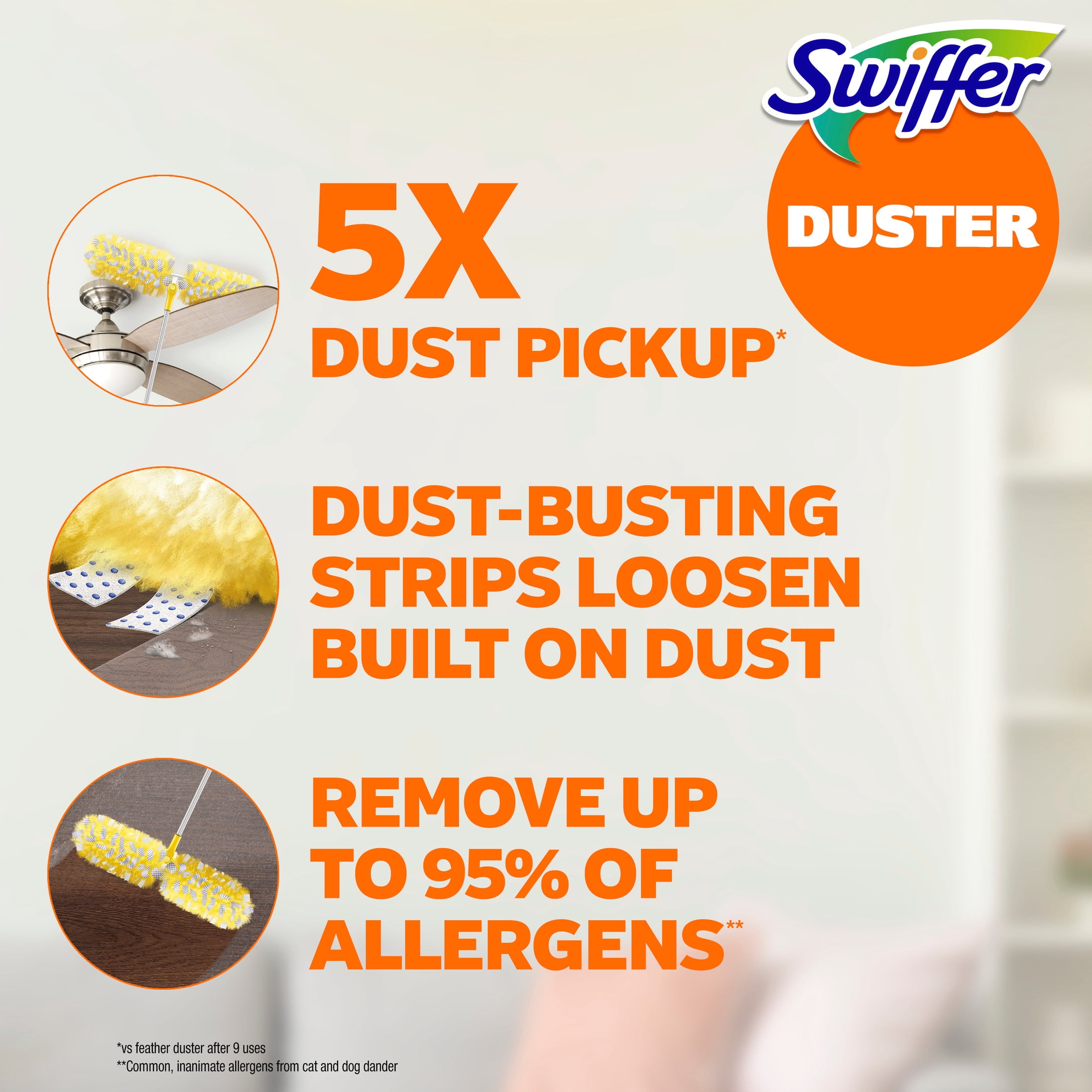 Swiffer Duster Kit with 6 ft Super Extendable Handle, Heavy Duty Starter Kit with 4 Refills