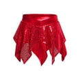 thumbnail image 5 of Haitryli Kids Girls 3 Piece Hip Hop Jazz Latin Ballroom Dance Outfits Sequins Metallic Halter Crop Tops with Skirt Gloves Set Red 6, 5 of 7