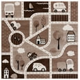 thumbnail image 2 of SAFAVIEH Carousel Kids Roadmap to Home Area Rug, Brown/Beige, 6'7" x 6'7" Square, 2 of 10