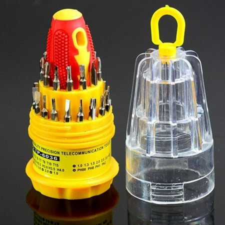

31-Piece Coated Star-Shaped Screwdriver Set with Handle and Bits for TV Repairs